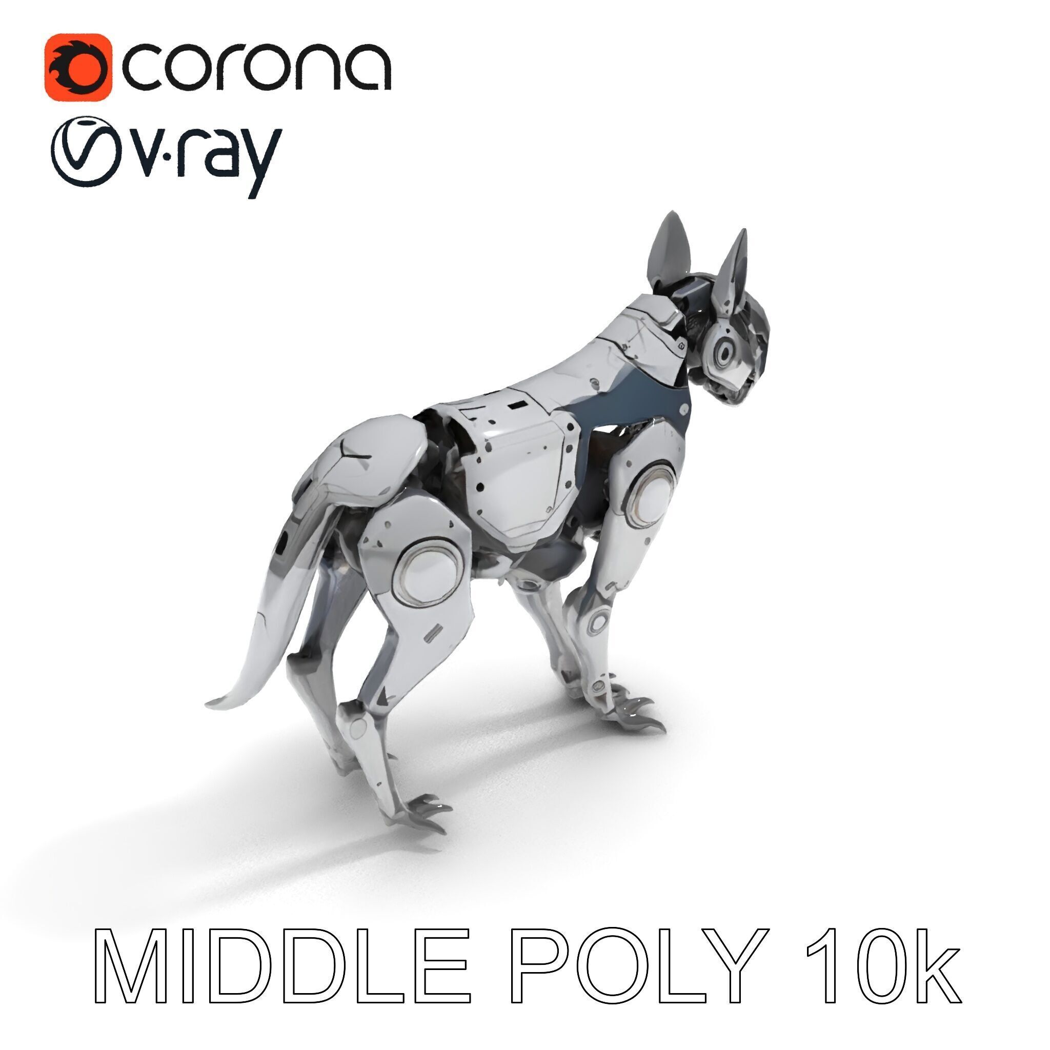 Futuristic Robotic Animal Model Pack Low-poly 3D model_32