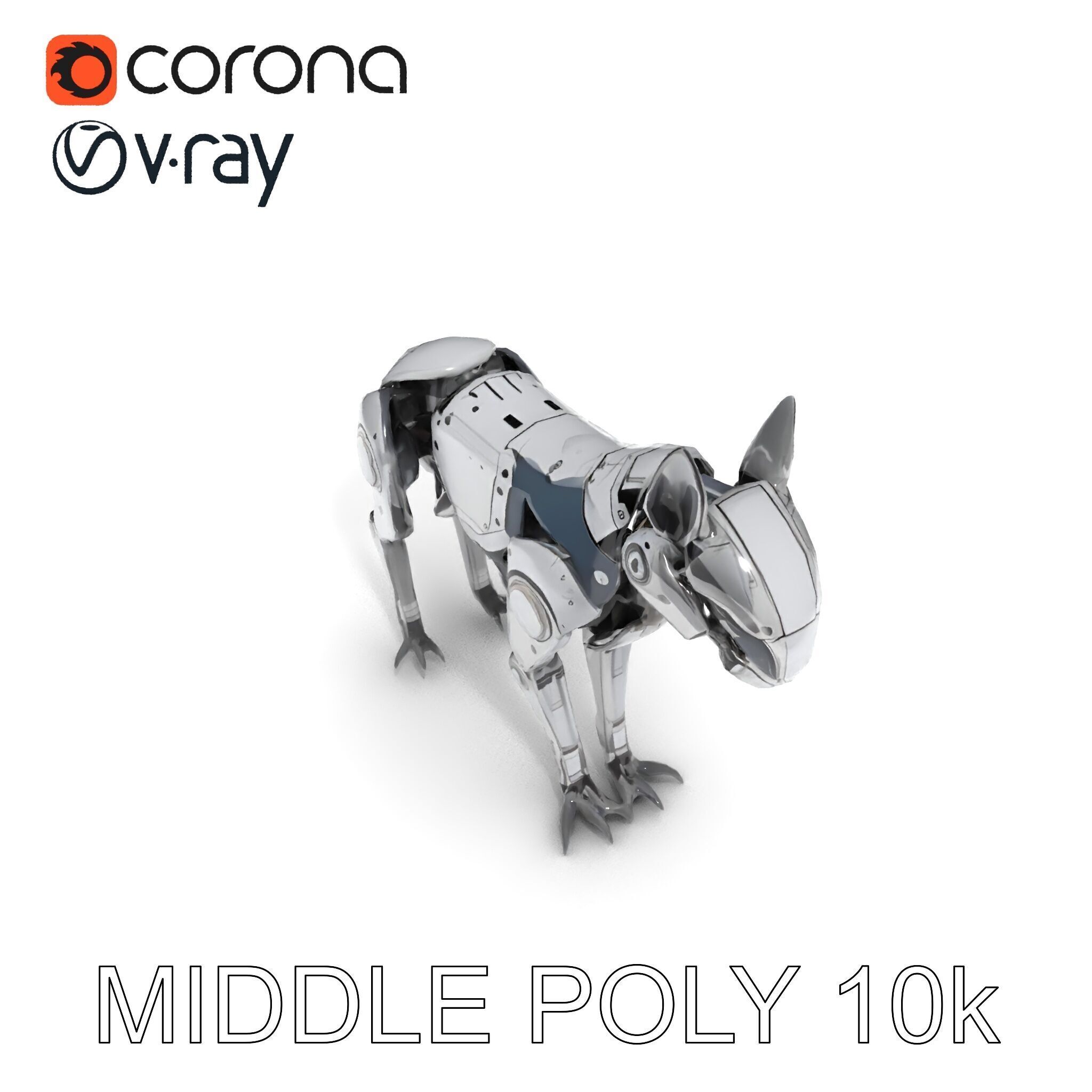 Futuristic Robotic Animal Model Pack Low-poly 3D model_23