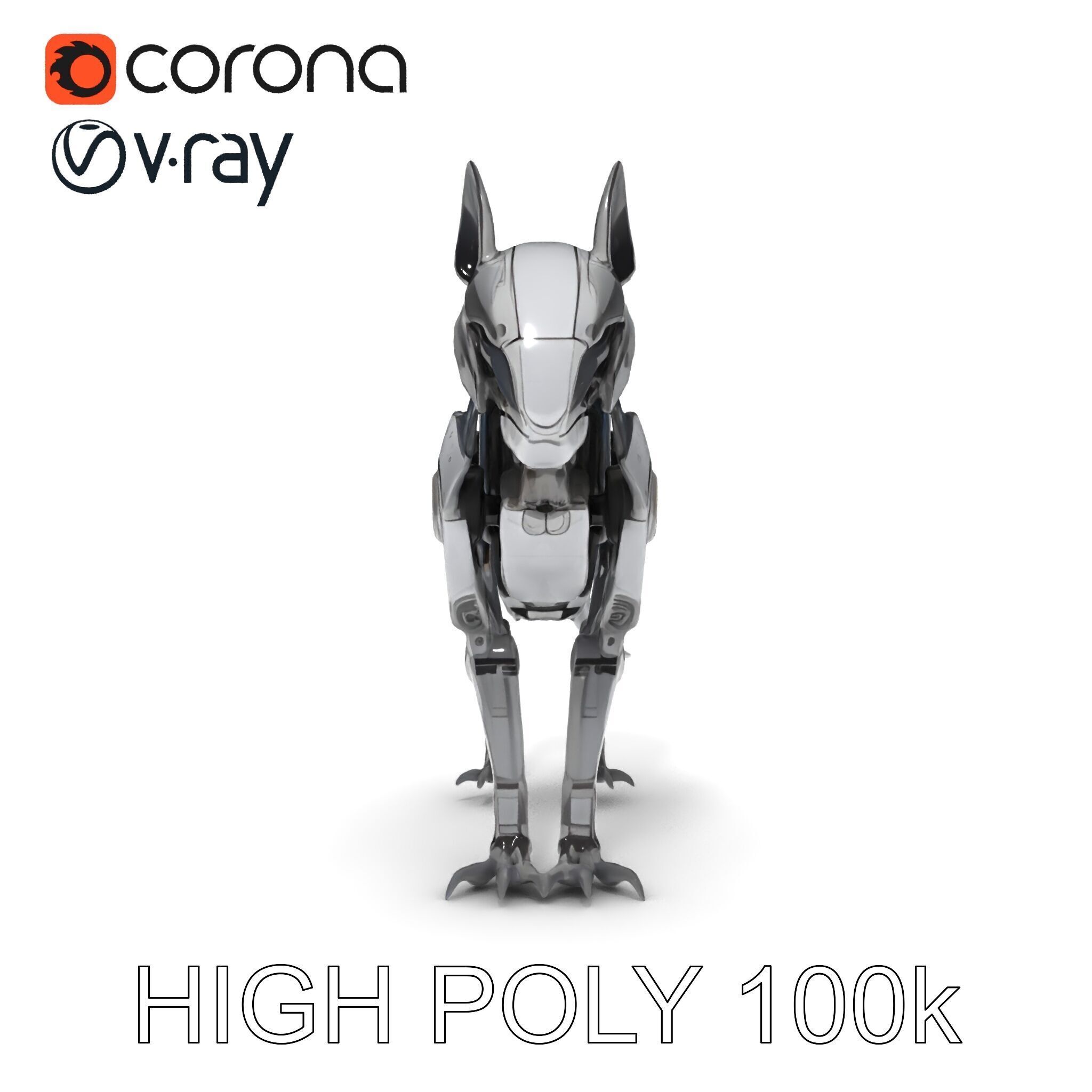 Futuristic Robotic Animal Model Pack Low-poly 3D model_11