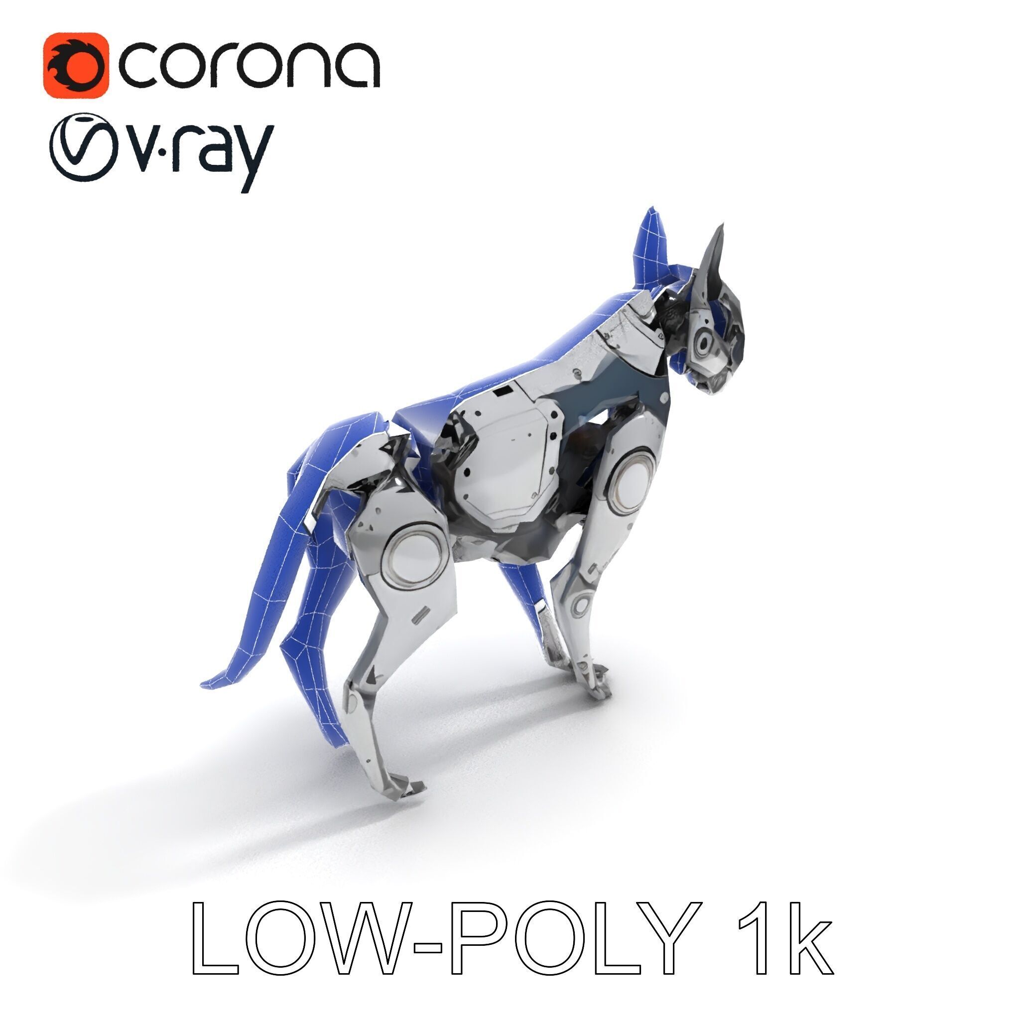Futuristic Robotic Animal Model Pack Low-poly 3D model_7