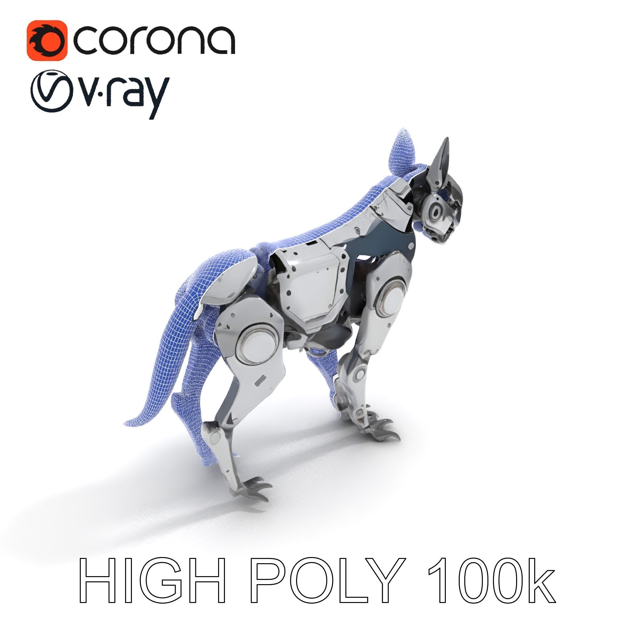 Futuristic Robotic Animal Model Pack Low-poly 3D model_35