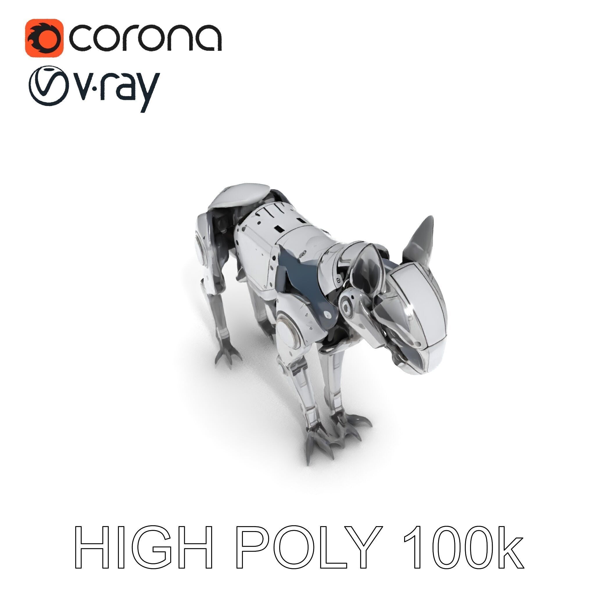 Futuristic Robotic Animal Model Pack Low-poly 3D model_20