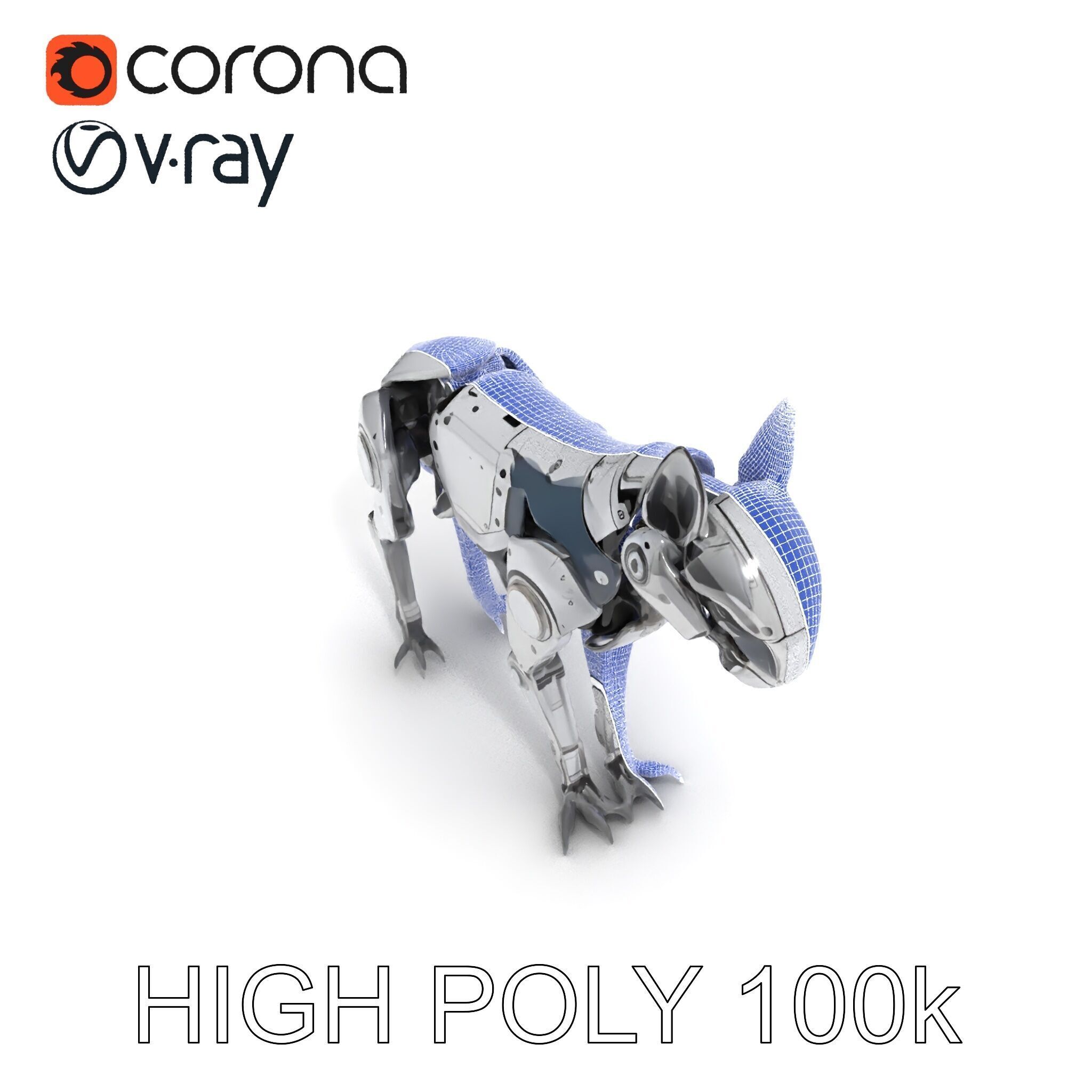 Futuristic Robotic Animal Model Pack Low-poly 3D model_14