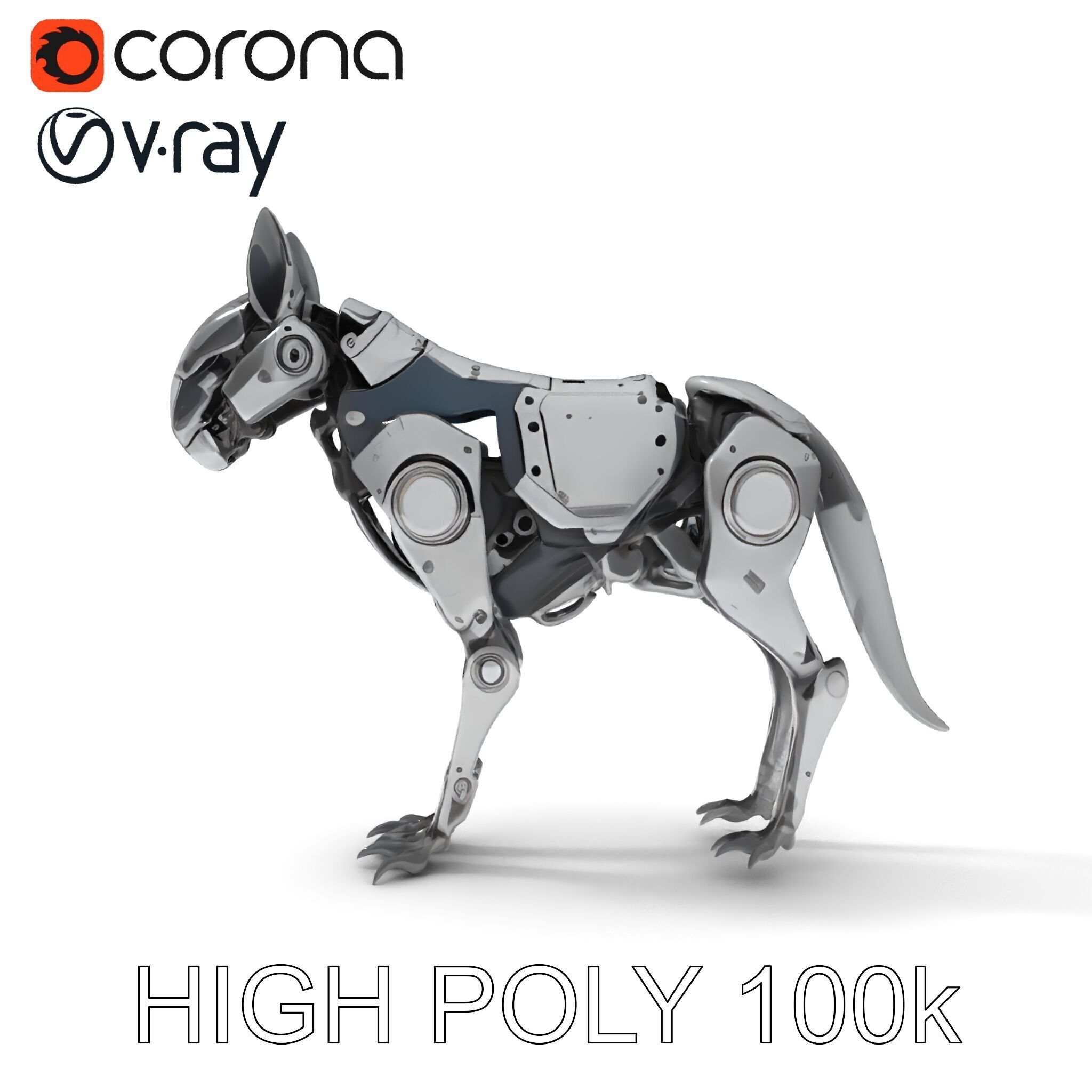 Futuristic Robotic Animal Model Pack Low-poly 3D model_17