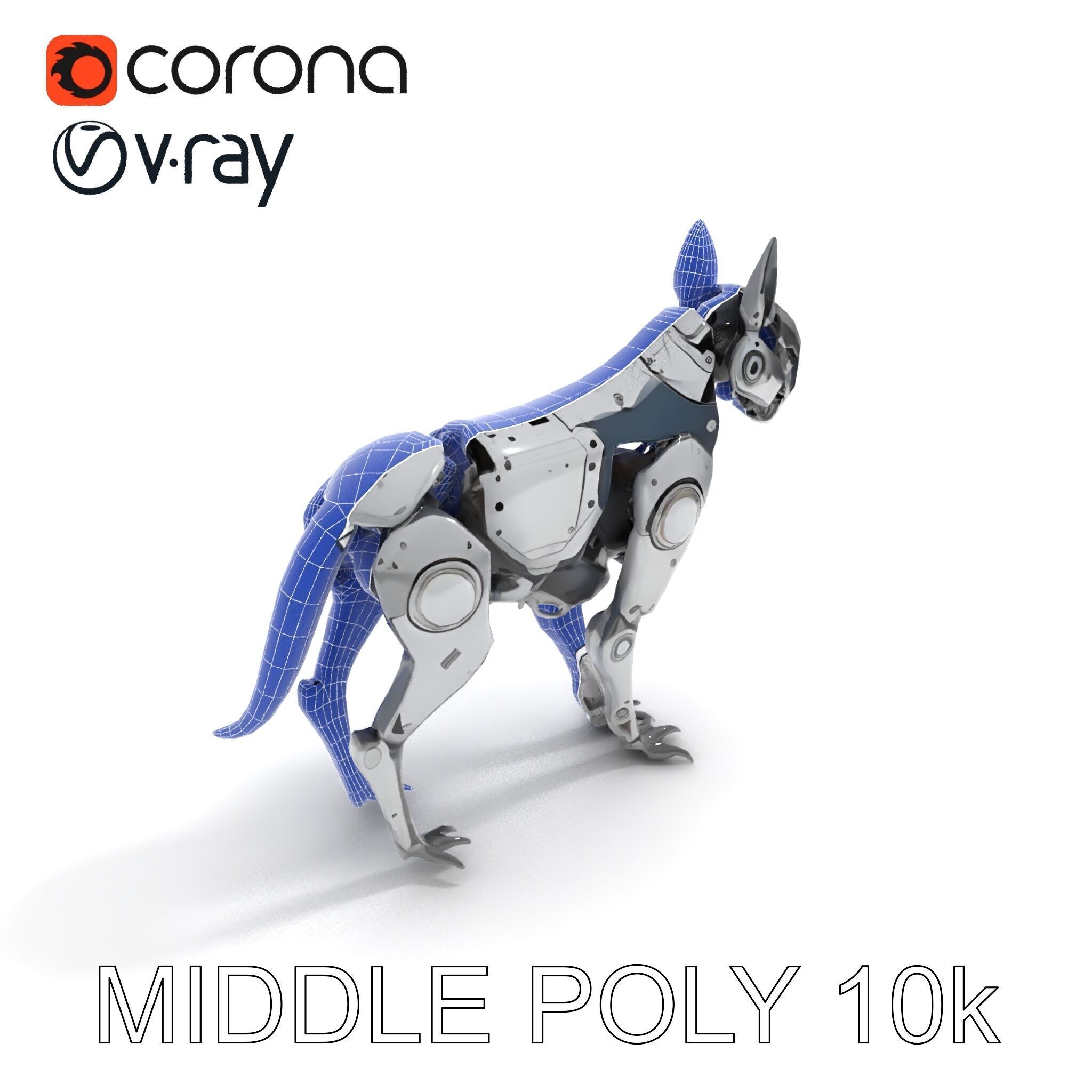 Futuristic Robotic Animal Model Pack Low-poly 3D model_9