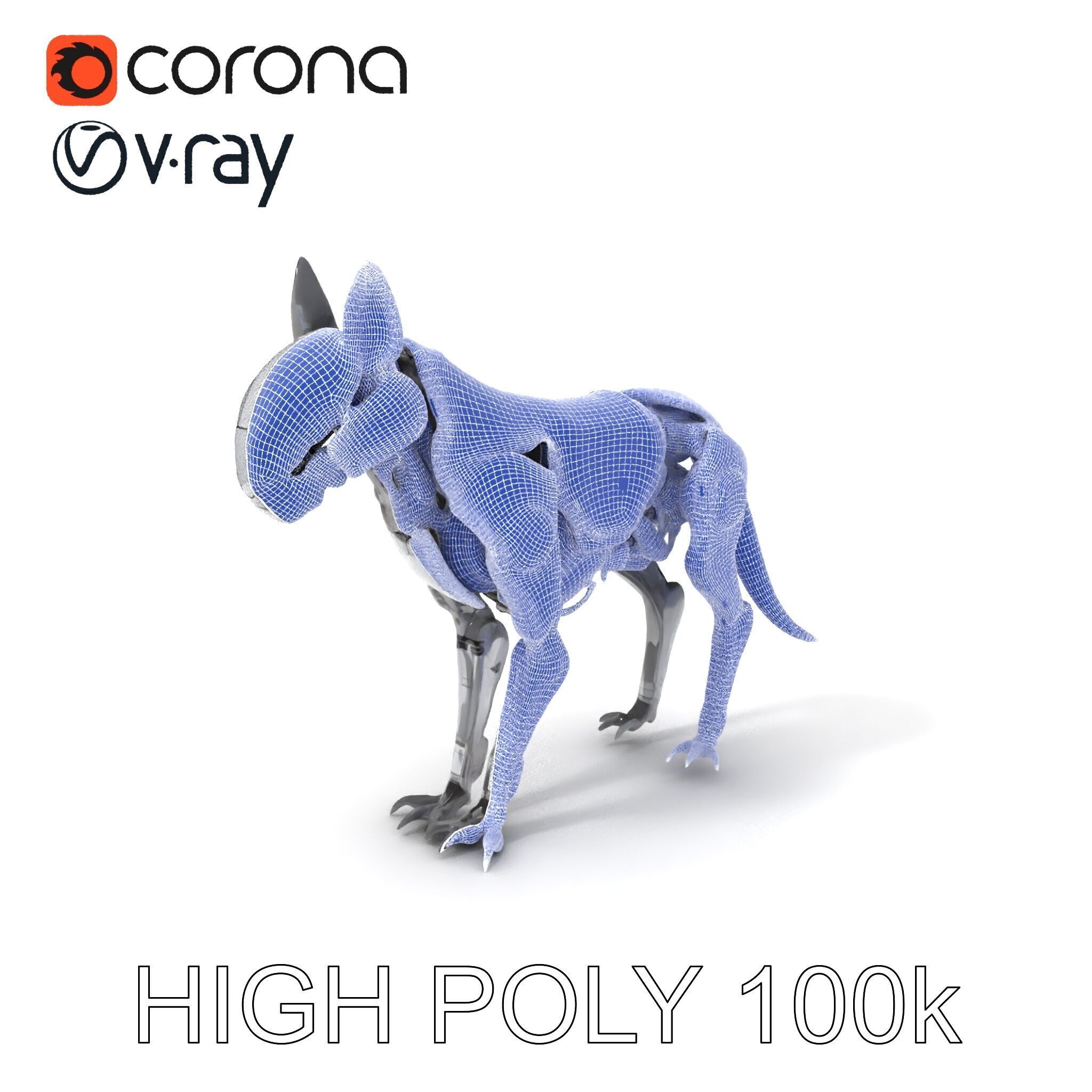 Futuristic Robotic Animal Model Pack Low-poly 3D model_3