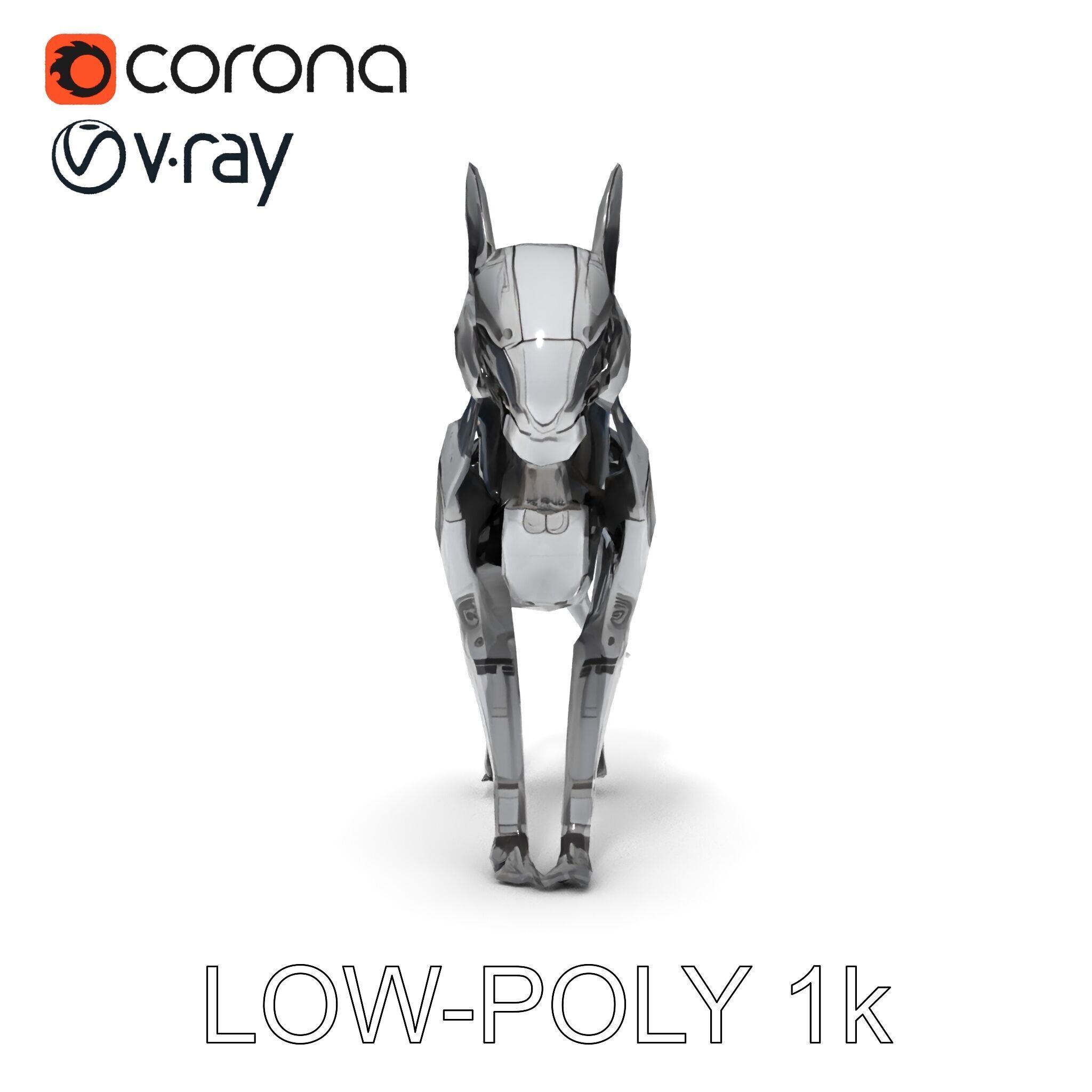 Futuristic Robotic Animal Model Pack Low-poly 3D model_33