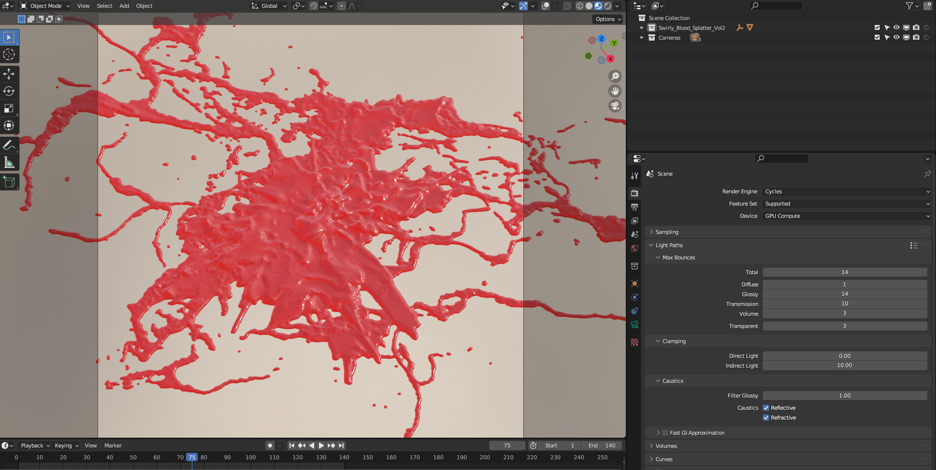 Swirly Blood Splatter Vol2 2 3D model_5