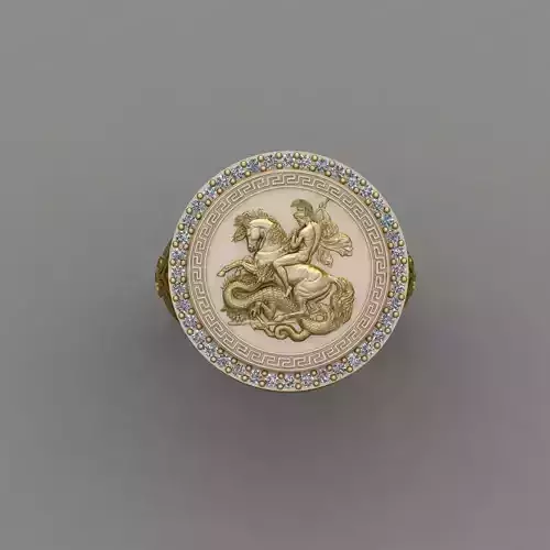 Saint Diamond ring George 3D print model 3D print model