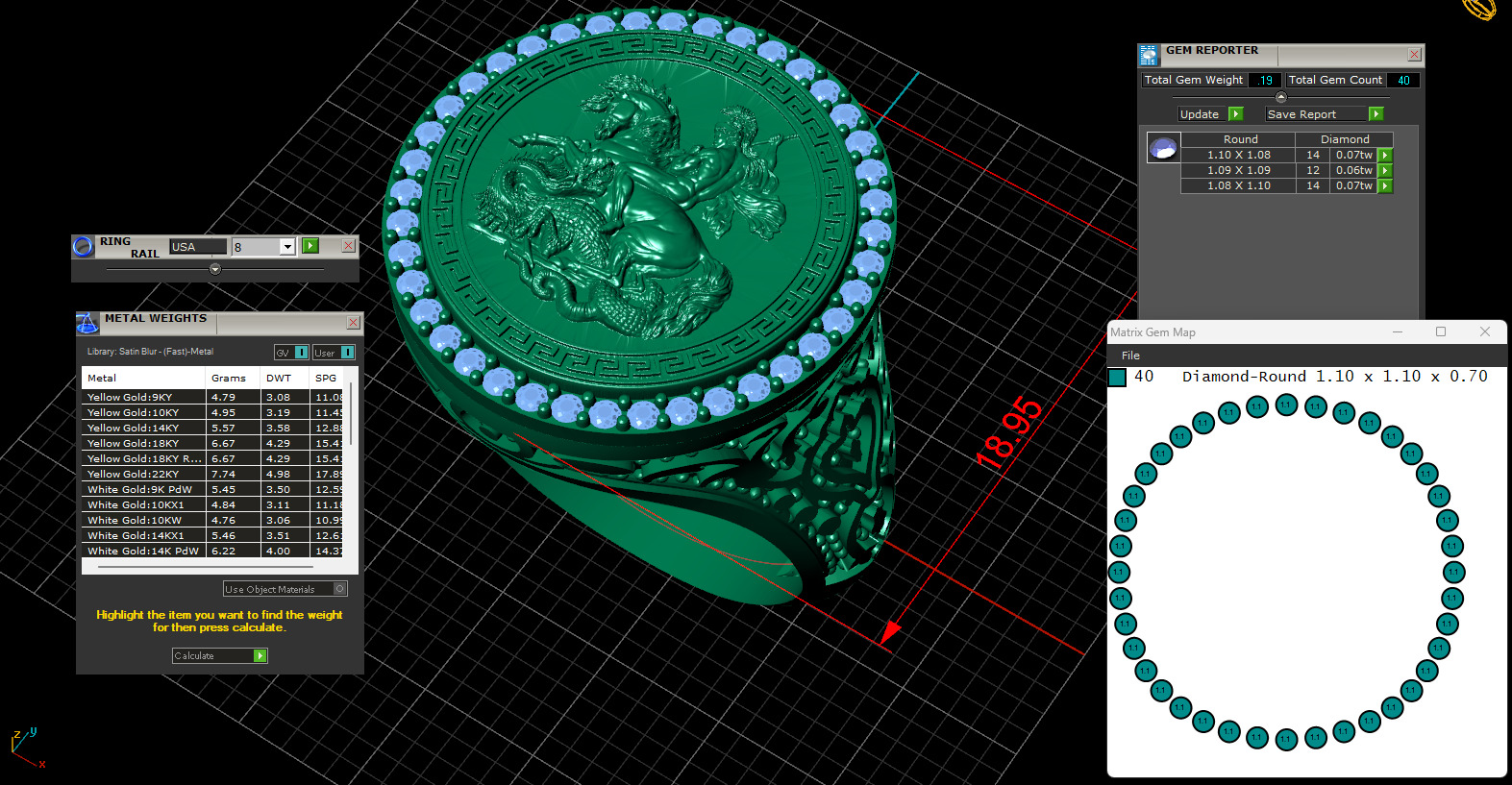 Saint Diamond ring George 3D print model 3D print model_15