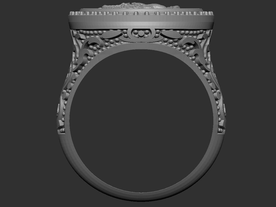 Saint Diamond ring George 3D print model 3D print model_10
