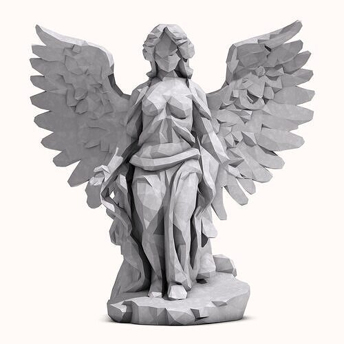 Angel statue low poly 1 3D model