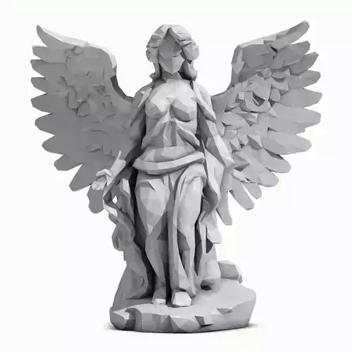 Angel statue low poly 1