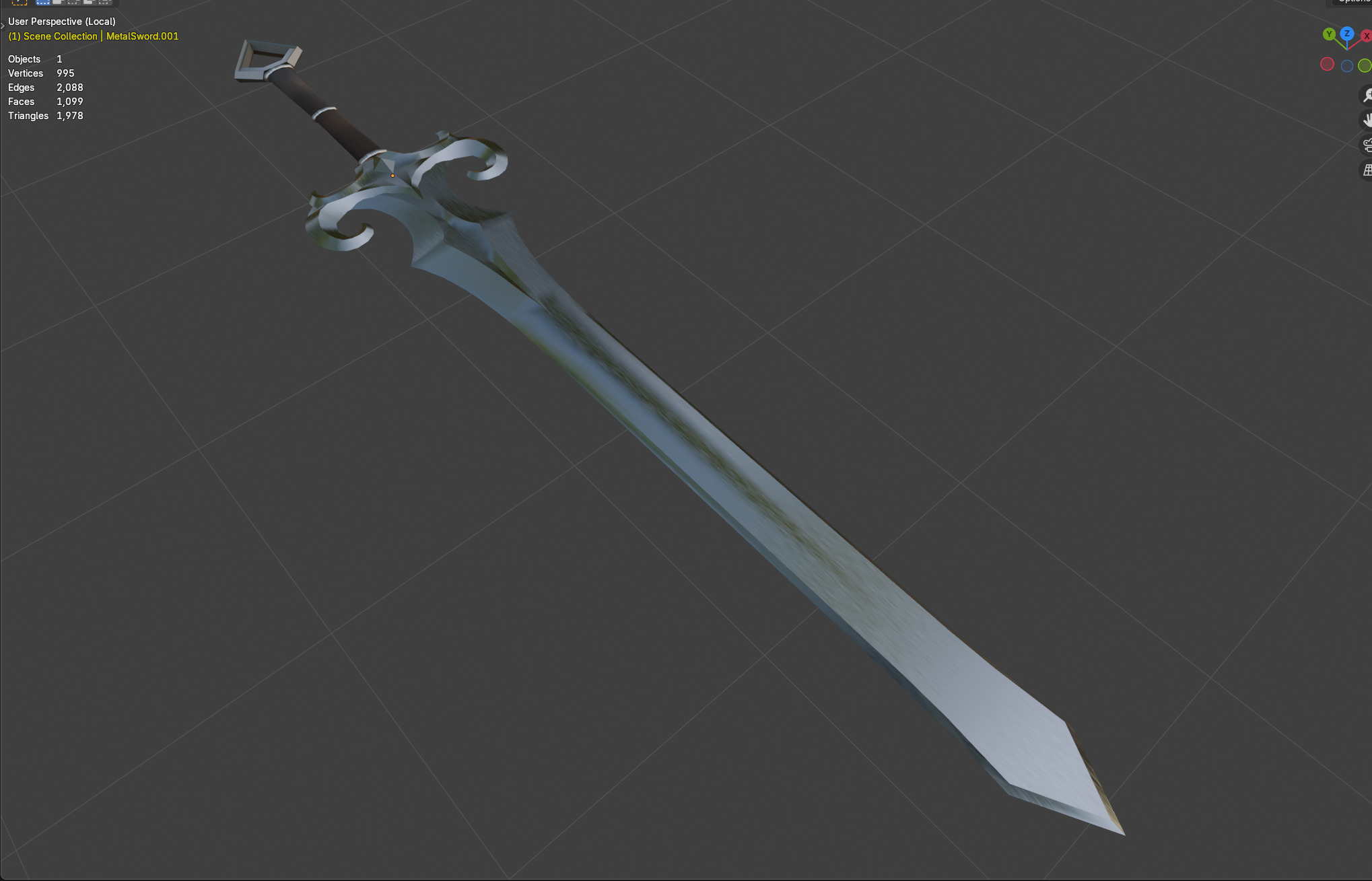 Two-hand swords pack 4 in 1 Low-poly 3D model_6