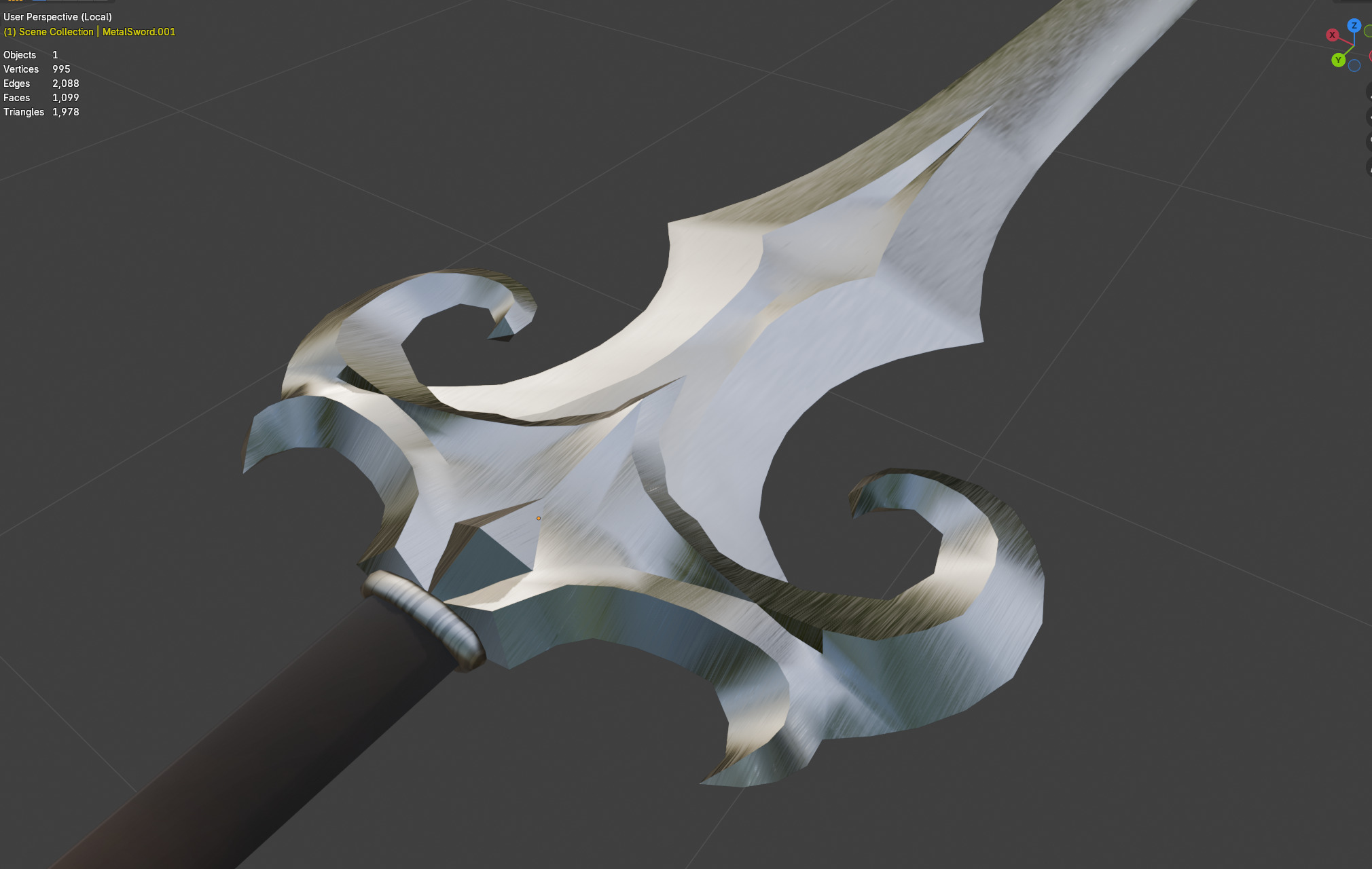 Two-hand swords pack 4 in 1 Low-poly 3D model_7