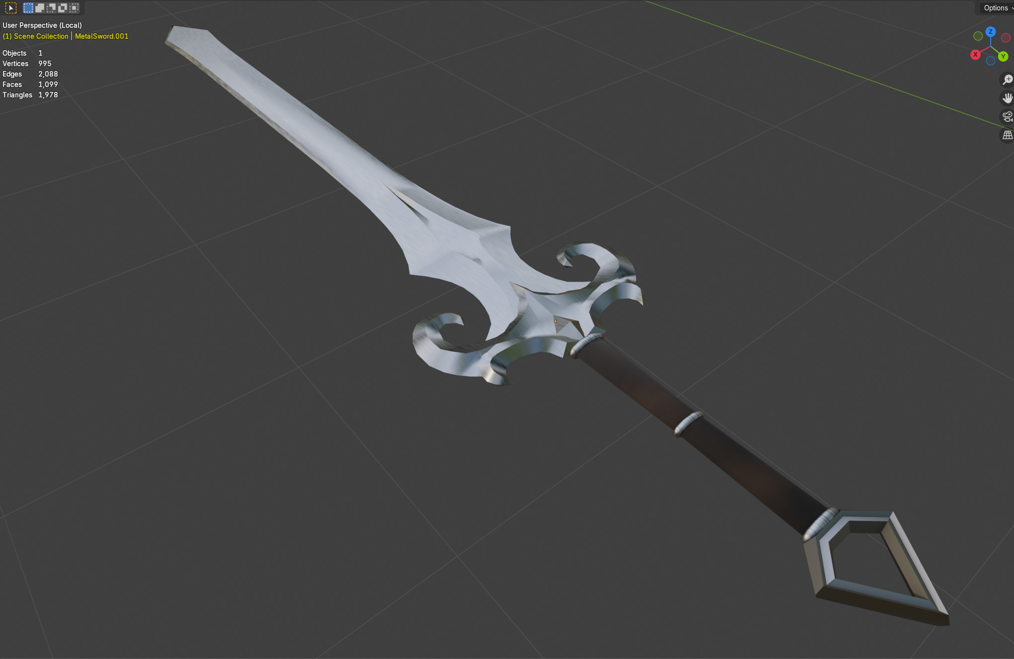 Two-hand swords pack 4 in 1 Low-poly 3D model_5