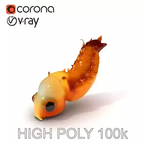 Transparent Insect Larva Model Pack Low-poly 3D model