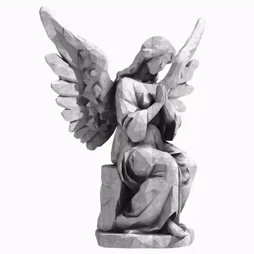 Angel statue low poly 2