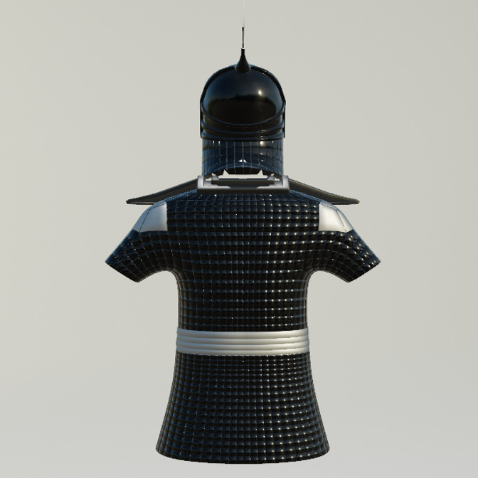 Sci-Fi Warrior Chest Armor with Helmet 3D model_5