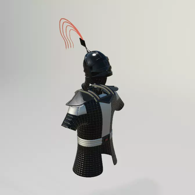 Sci-Fi Warrior Chest Armor with Helmet 3D model_0