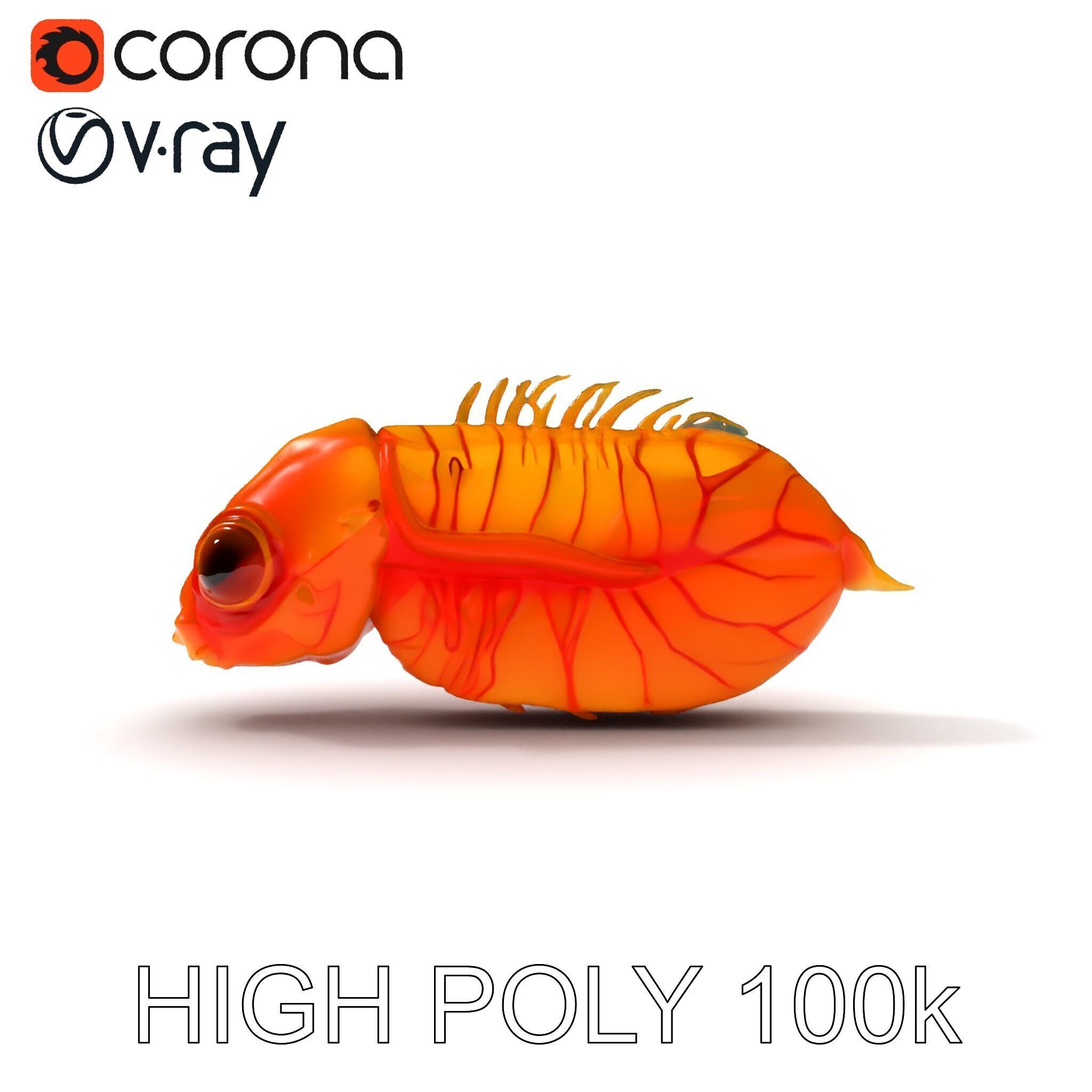 Futuristic Aquatic Creature Model Pack Low-poly 3D model_15