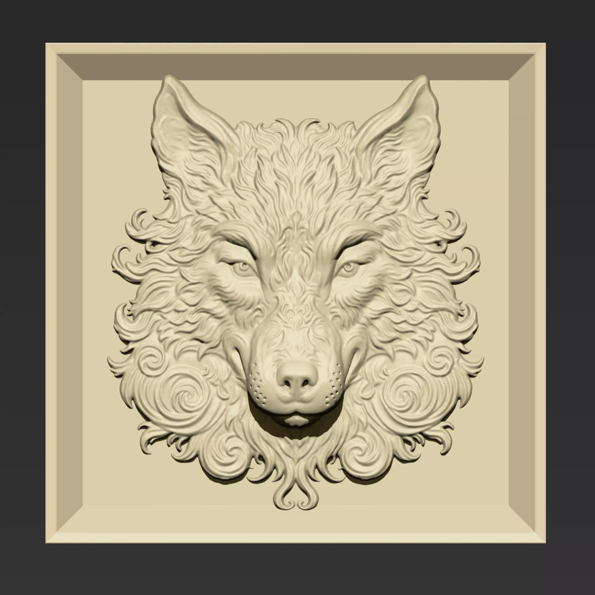 Wolf Head A94 3D print model