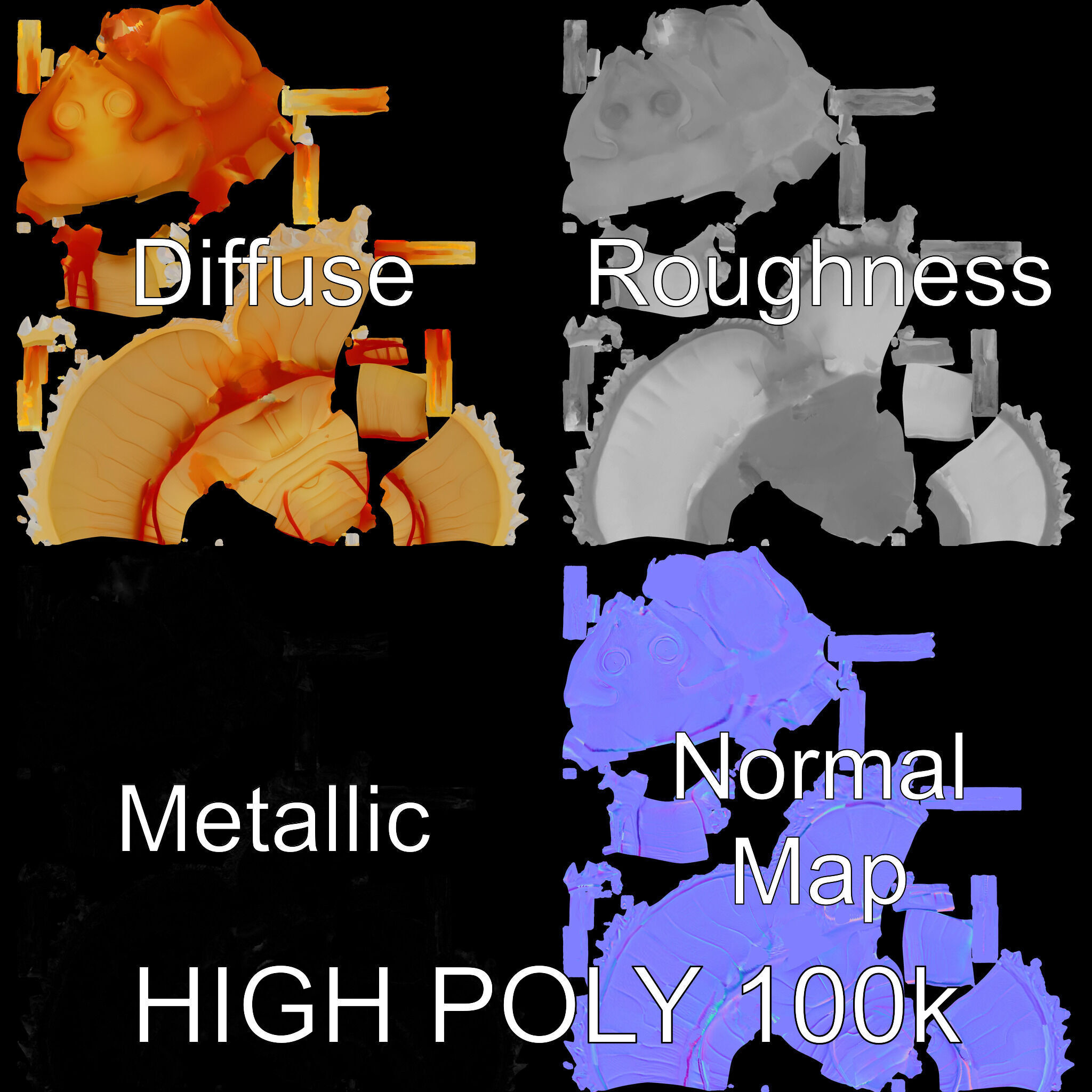 Alien Insect Creature Model Pack with Detailed Features Low-poly 3D model_2