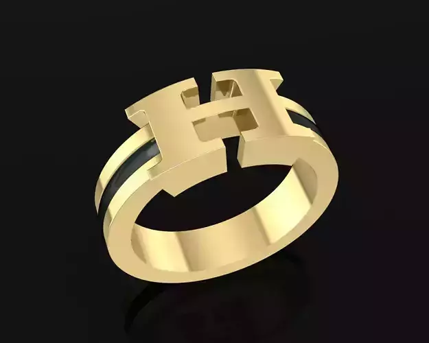 12a H letter ring