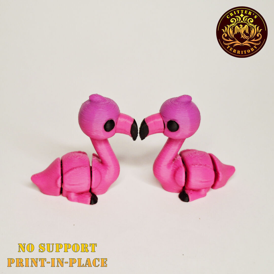 Flexi Mini Flamingo No support Print in Place Articulated 3D print model_8