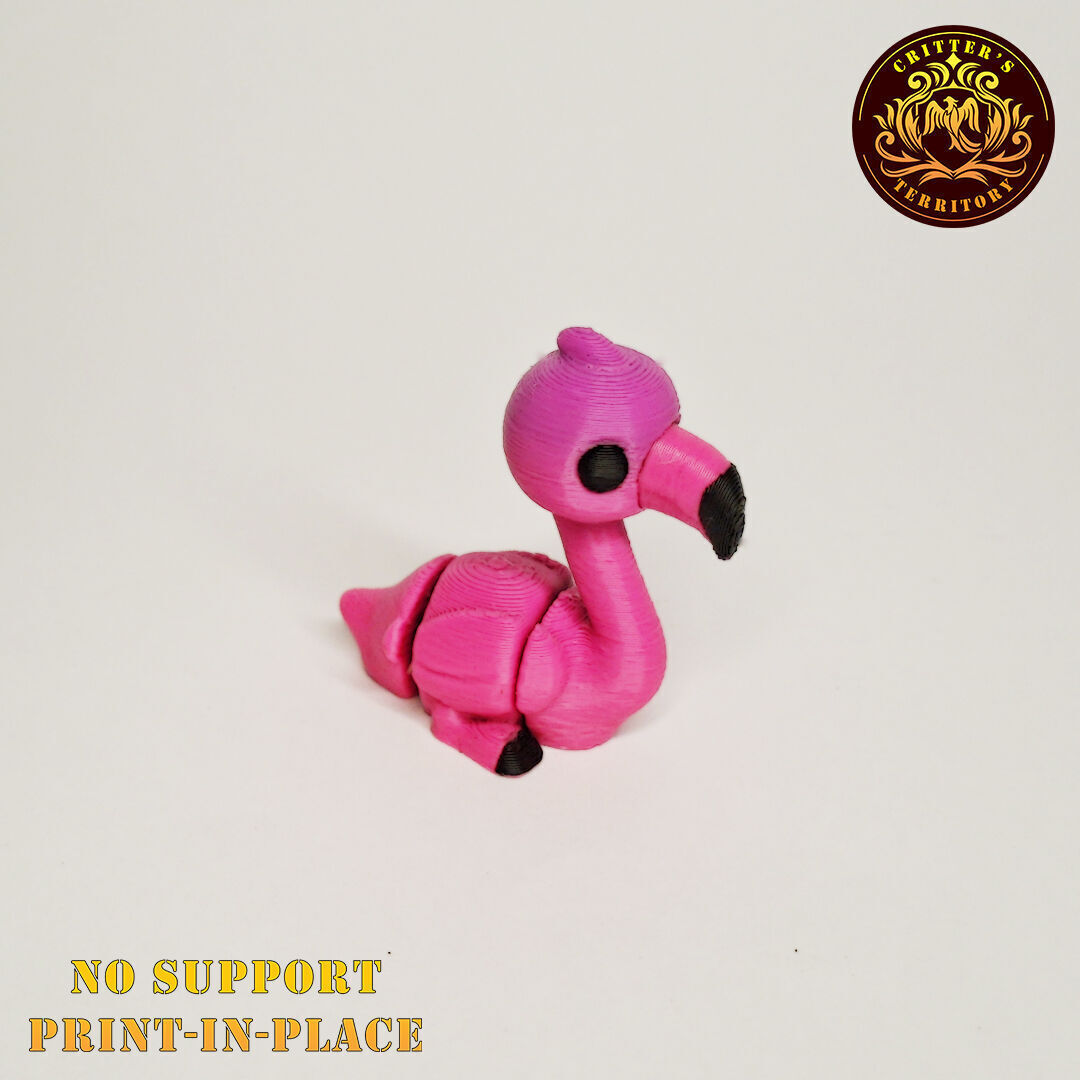 Flexi Mini Flamingo No support Print in Place Articulated 3D print model_5