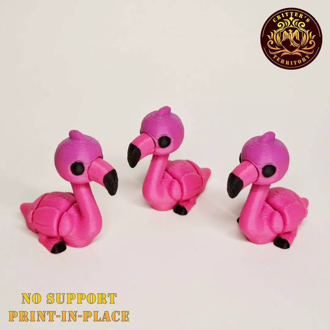 Flexi Mini Flamingo No support Print in Place Articulated 3D print model_0