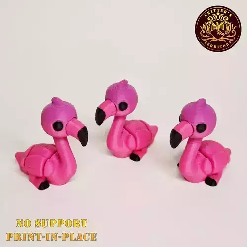 Flexi Mini Flamingo No support Print in Place Articulated 3D print model