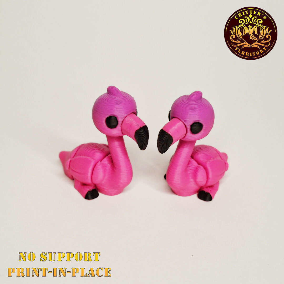 Flexi Mini Flamingo No support Print in Place Articulated 3D print model_7