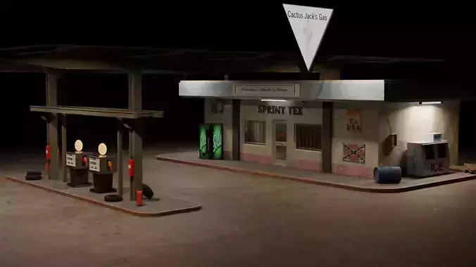 Gas Station - 3D Asset