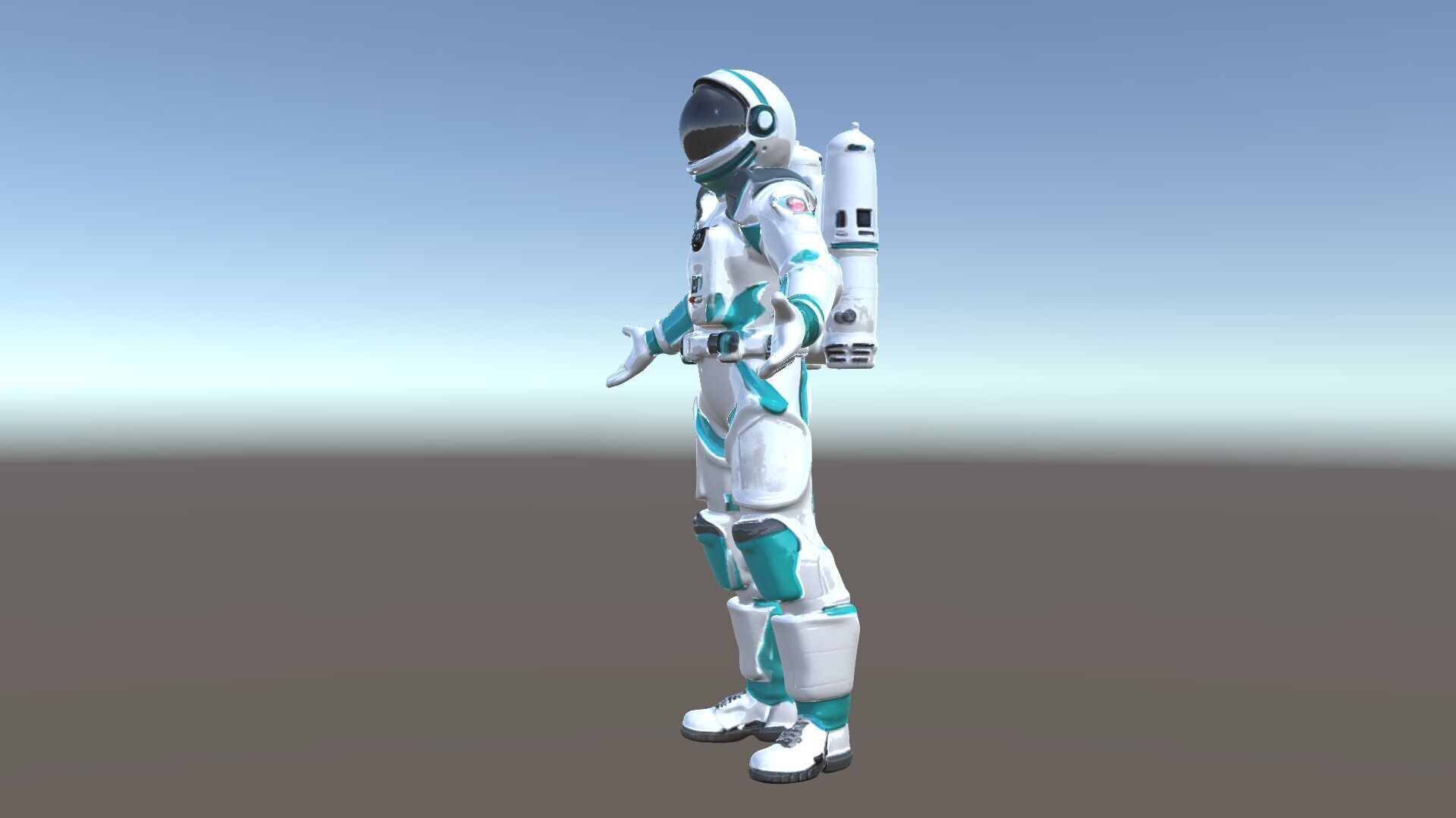 Futuristic Astronaut D Character Model with HighDetail Suit Low-poly 3D model_5