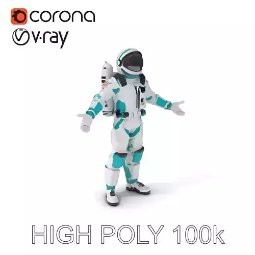 Futuristic Astronaut D Character Model with HighDetail Suit Low-poly 3D model