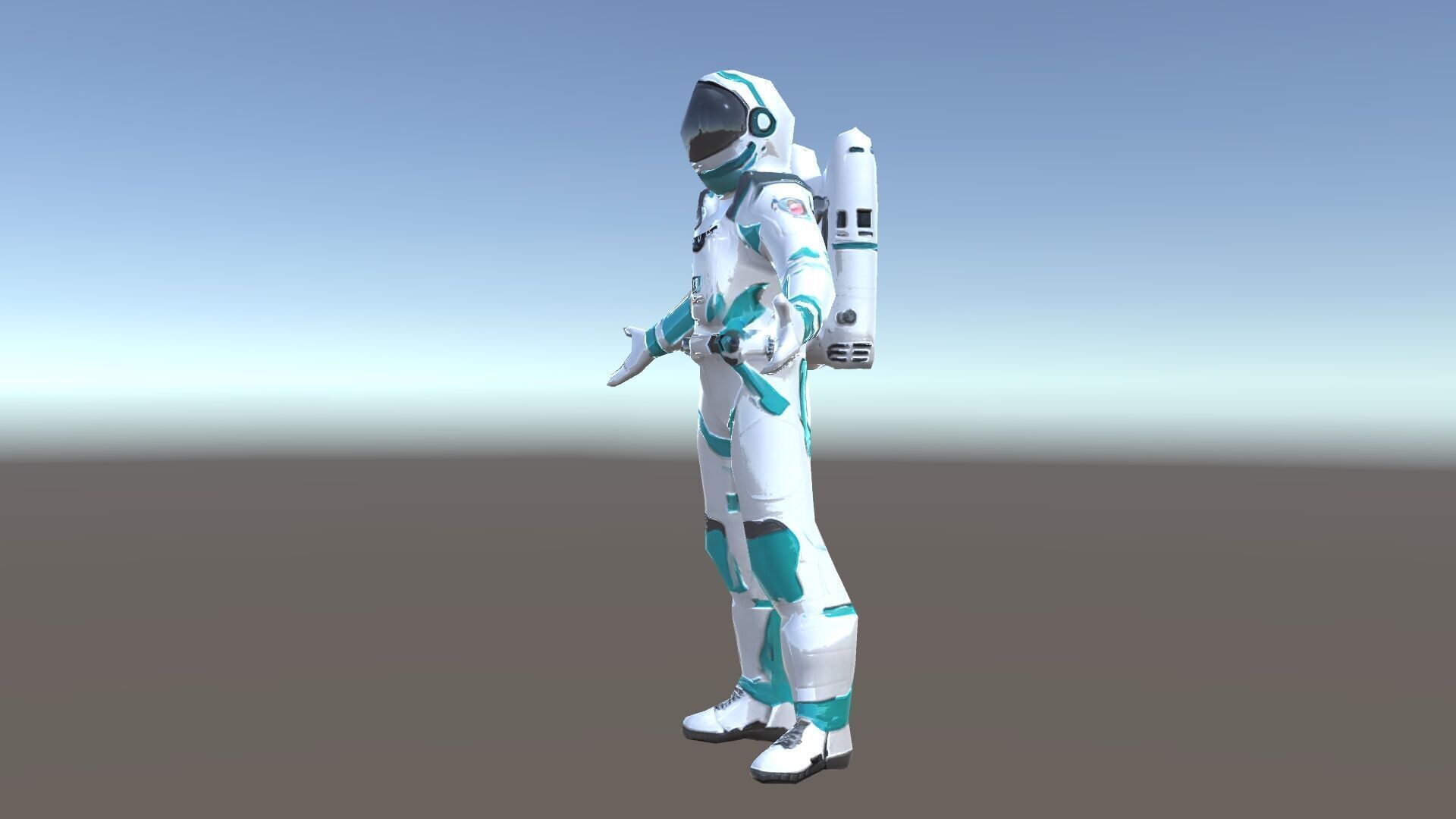 Futuristic Astronaut D Character Model with HighDetail Suit Low-poly 3D model_10