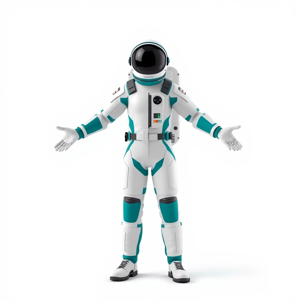 Futuristic Astronaut D Character Model with HighDetail Suit Low-poly 3D model_4