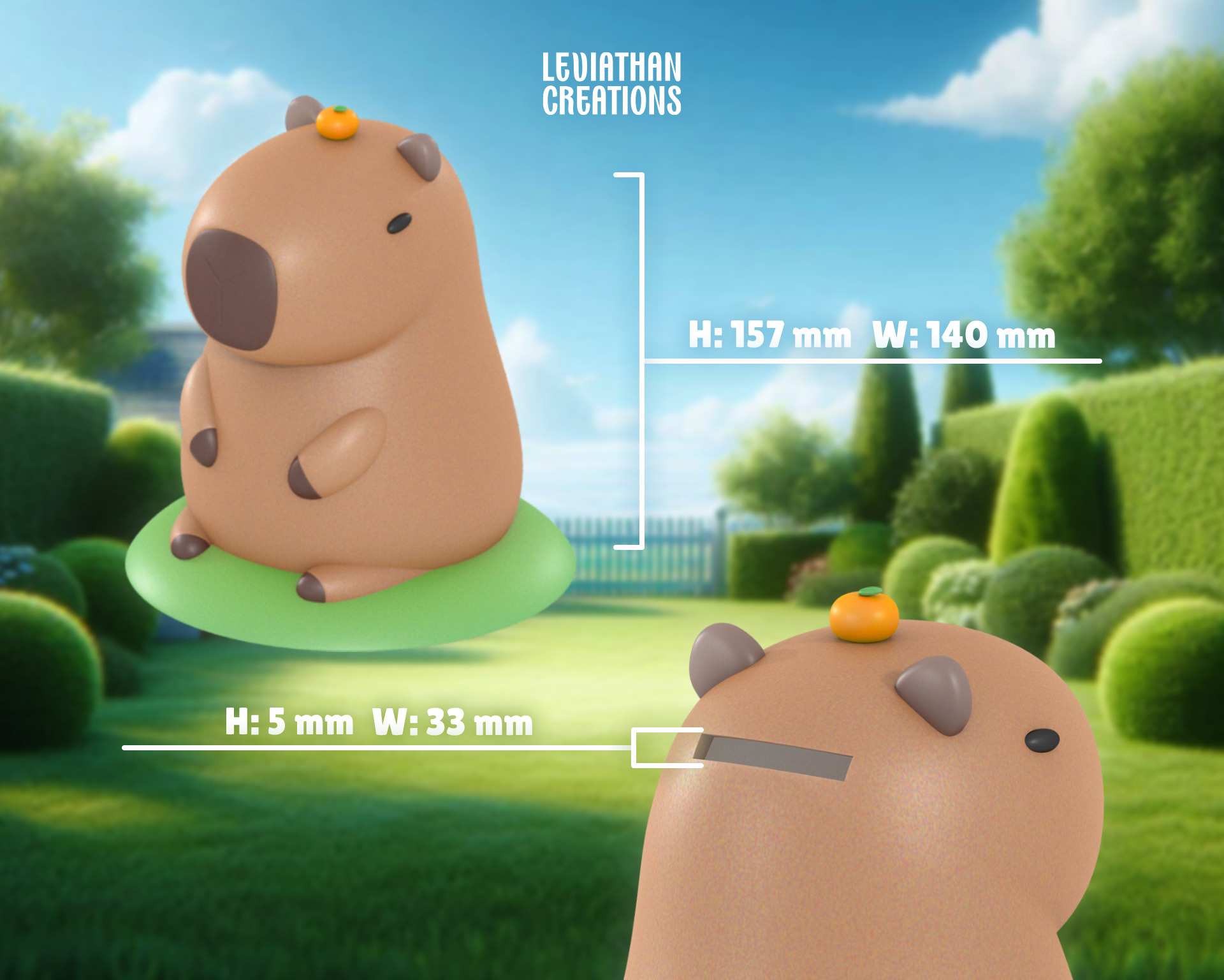 Capybara Coin bank 3D print model_2