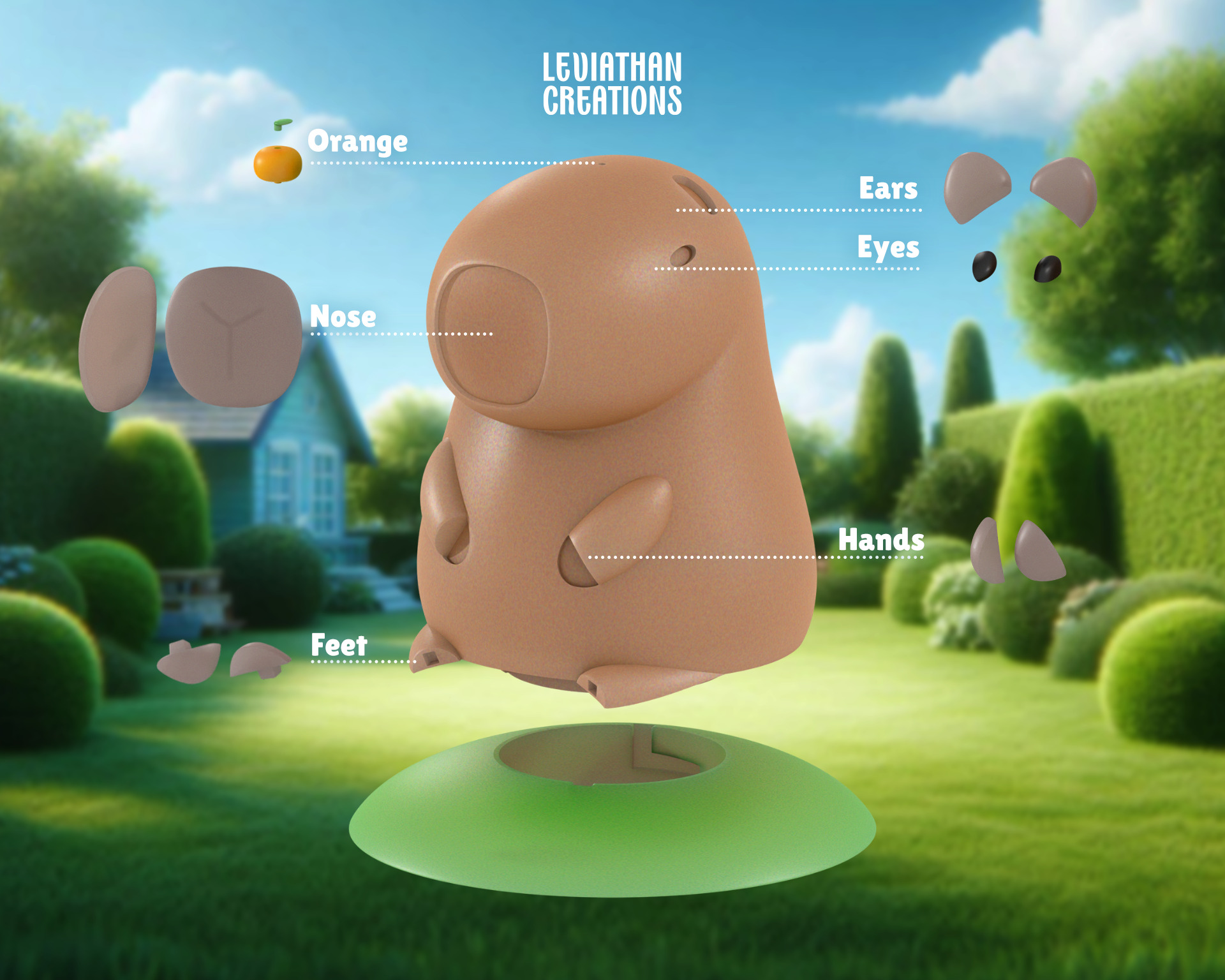 Capybara Coin bank 3D print model_1