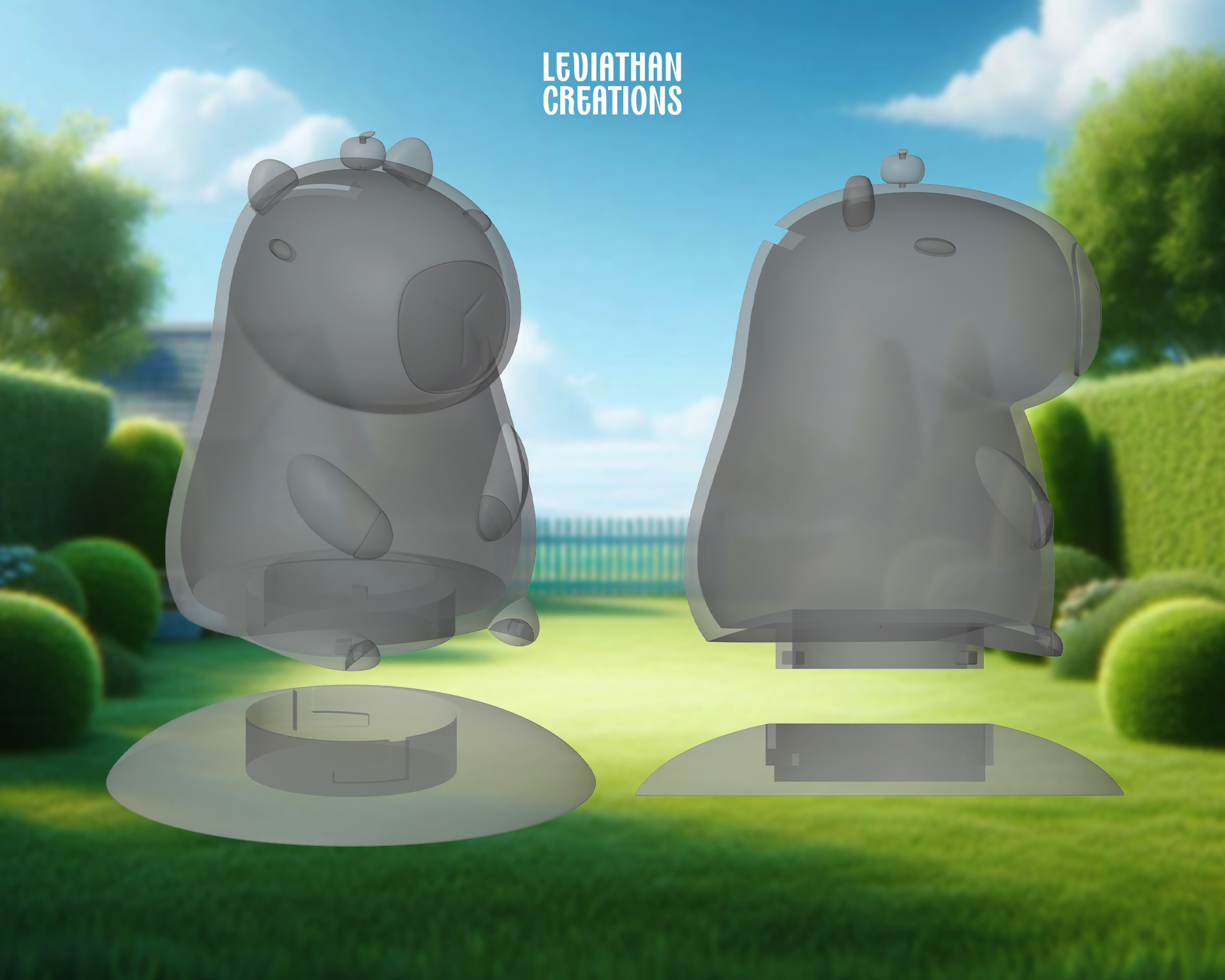 Capybara Coin bank 3D print model_7