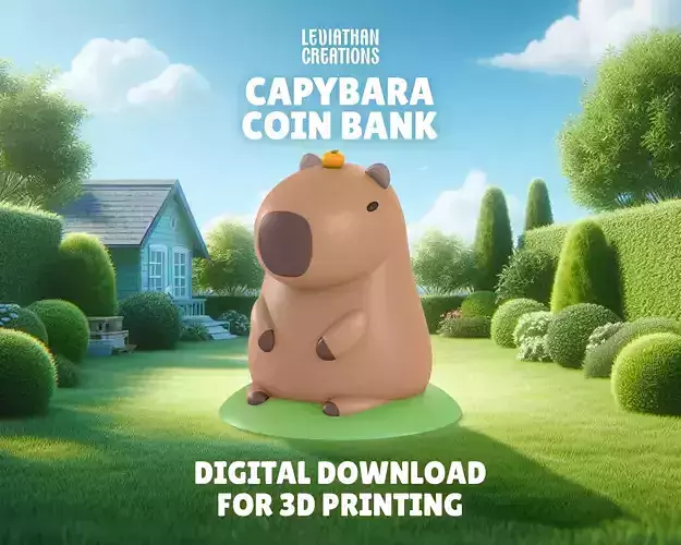 Capybara Coin bank 3D print model
