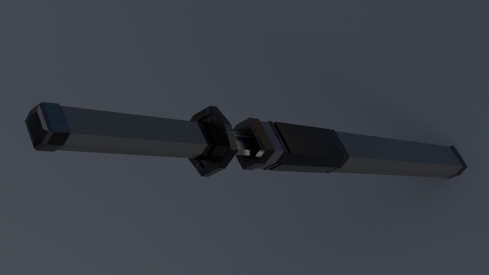 Samurai sword Low-poly 3D model_4