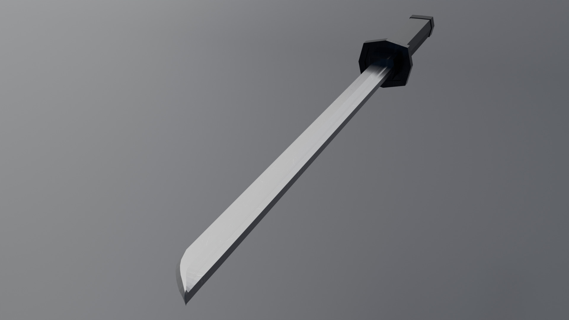 Samurai sword Low-poly 3D model_5