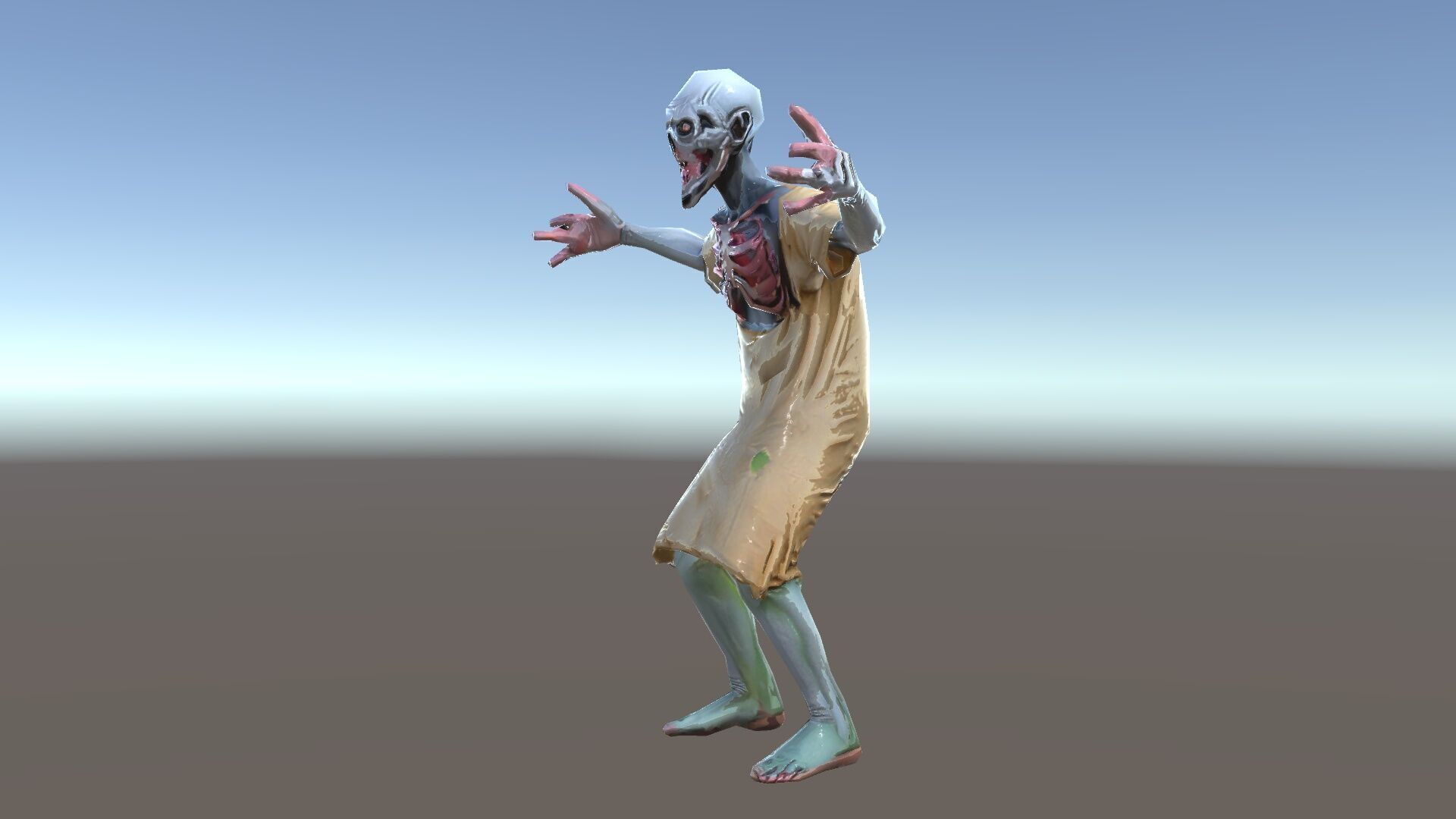 Creepy Undead Skeleton Zombie with Torn Clothes for Games and... Low-poly 3D model_29