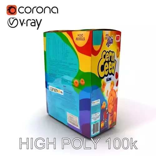 Colorful Cereal Box Model Pack Low-poly 3D model