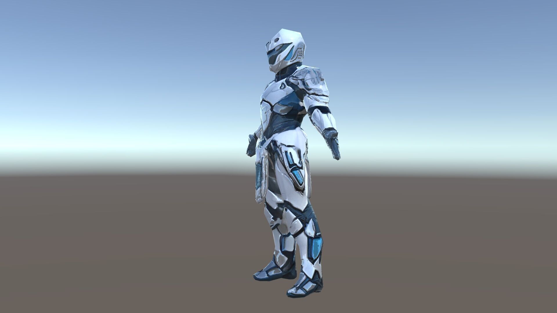 Futuristic Armored Warrior  HighTech Exosuit Character Model Low-poly 3D model_34