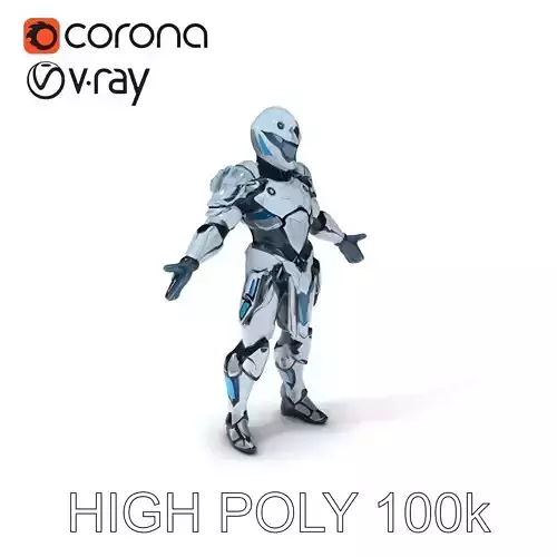 Futuristic Armored Warrior  HighTech Exosuit Character Model