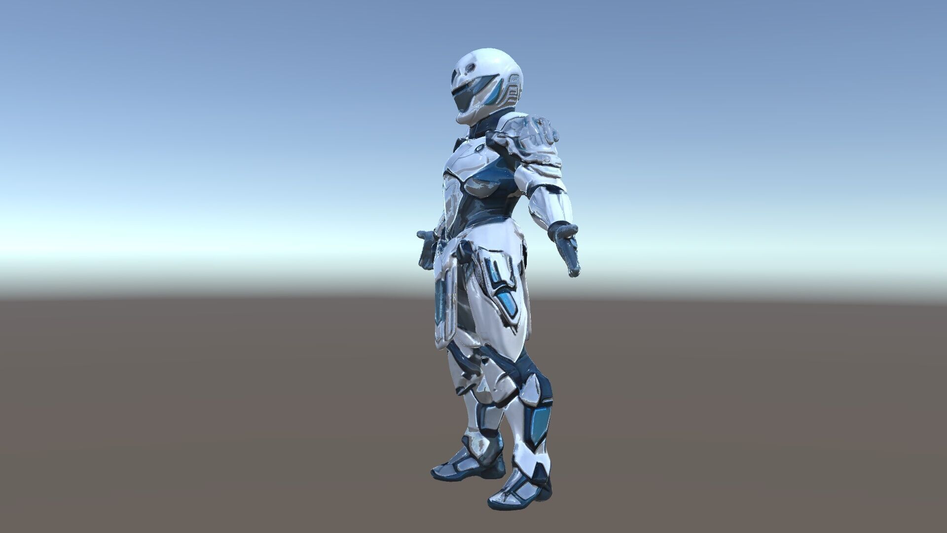 Futuristic Armored Warrior  HighTech Exosuit Character Model Low-poly 3D model_5