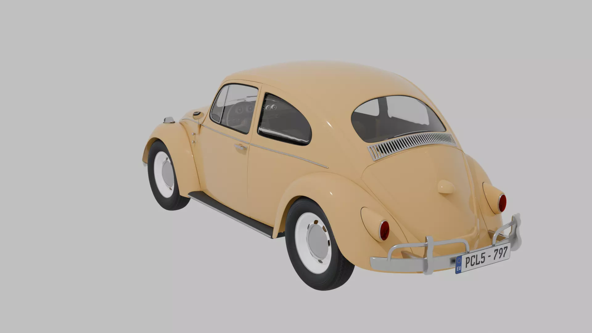1950 classic car 3d model 3D model_2